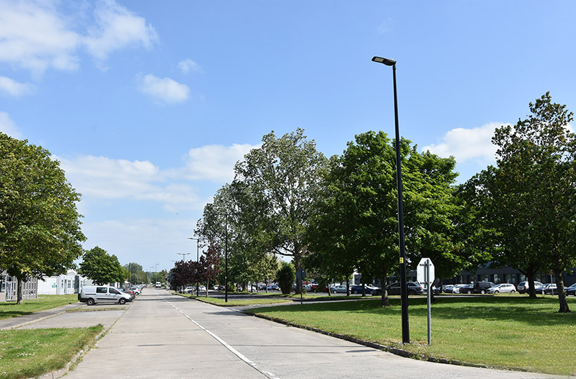 LED Streetlight on road